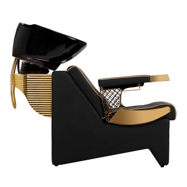 Gabbiano barber wash unit Marcus gold black — side view