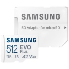Samsung 512GB MicroSDXC mälukaart, UHS-ja U3 A2 EVO pluss adapteriga