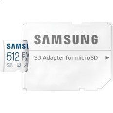 Samsung 512GB Cartão de Memória MicroSDXC, UHS-e U3 A2 EVO Plus com Adaptador