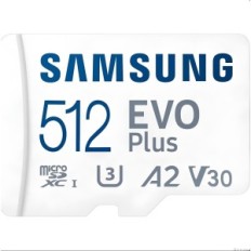 Samsung 512GB MicroSDXC-geheugenkaart, UHS-en U3 A2 EVO PLUS met adapter