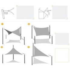 Sunshade AXT Shade, 5x6 meter, Cream-White