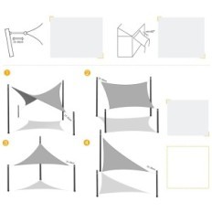 Sunshade Axt Shade, 5x6 metros, Branco Cream