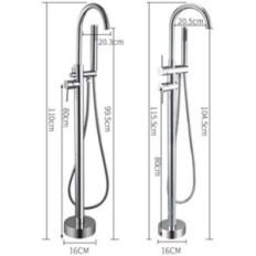 Ciyaza Bath Battery Silver Stylish Bathens Fitting met Singything Temperature and Flow Regulation