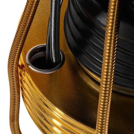 Gabbiano barber wash unit Marcus gold black — close-up of the cable