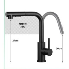 Kitchen Battery DJS PK-028B, Single, Stainless Steel, Black Exhibition