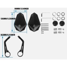 Rear-view mirror Fenrir, black, for Bike, Scooters, Used