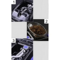 Abelha automática dos chifres do mochileiro, uma jóia azul do cigarro