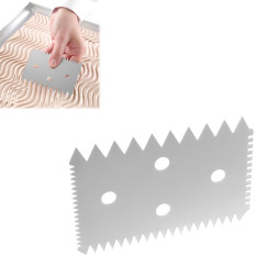 Spatule à pâtisserie rectangulaire DENTELÉE en acier inoxydable 102x69mm - HENDI 554234