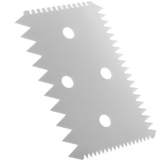 Spatule à pâtisserie rectangulaire DENTELÉE en acier inoxydable 102x69mm - HENDI 554234