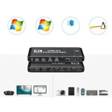 Ozvavzk Switch, 2 monitor, KVM, HDMI, USB Tipo C