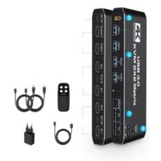 Ozvavzk stikalo, 2 monitorji, KVM, HDMI, USB tip C