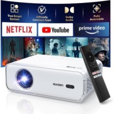 Domácí kino Auron 4k 1920 x 1080 Full HD 1080p 60 ve WiFi Bluetooth projektor pro filmy a hry