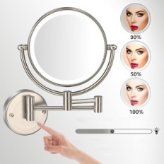 Reckodor zid ogledalo, LED, 2600 MAH, IP44, 5W, 20 cm, 360, Silver