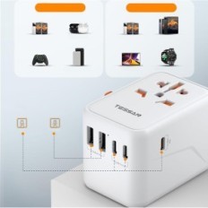 Tessan 100W USB C 2 USB-olettamus nopea lataus Multi-laitteita samanaikaisesti
