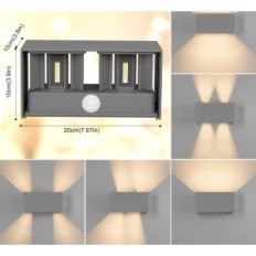 Λάμπα με αισθητήρα κίνησης Klighten, 24 W, IP65, 3000 K, 2 τεμ