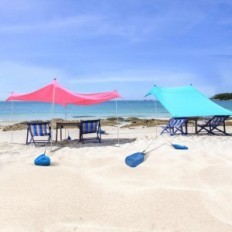 Strandtält Jaicom 3m x 3m UPP 50+ Bärbar paviljong skyddar mot solen och vinden