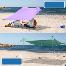 Tenda da spiaggia Jaicom 3m x 3m UPF 50+ Padiglione portatile Protezione contro il sole e il vento