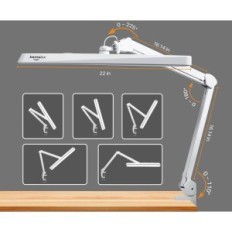 Lampada da tavolo BEMELUX LED, 24 W, 2000 lumen, 22 pollici, bianco