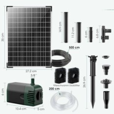 Faktureringspumpe Bilder 20W, 320 GPH med filter og Snake 2 m