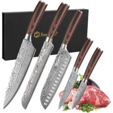 Sunnecko set de cuchillos de cocina de 5 elementos para cocinar