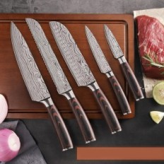 Sunnecko set of 5-element kitchen knives for cooking