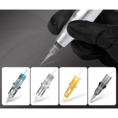 Un ensemble de machines à tatouage blackbuded avec un stylo et des cartouches, argent