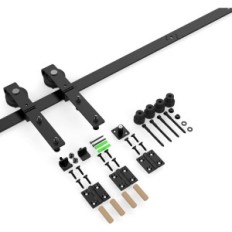 Komplet Bonyclub Rails za drsna vrata 153 cm Black, za 2 vrata 74cm