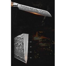 Coltello per pane Hezhen Damasco, lama seghettata, 40,5 x 10 x 3,5 cm