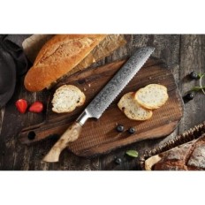 Knife for bread Hezhen Damascus, Serrated blade, 40.5 x 10 x 3.5 cm