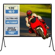 Projection Screen GTCO Tech 120 Cali 16: 9 Kokkupandav ekraan Matte pinnaga projitseerimiseks kodukino jaoks