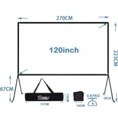 Ekran projekcyjny GT GETCO TECH 120 cali 16:9 składany ekran do projektora z matową powierzchnią do domowego kina