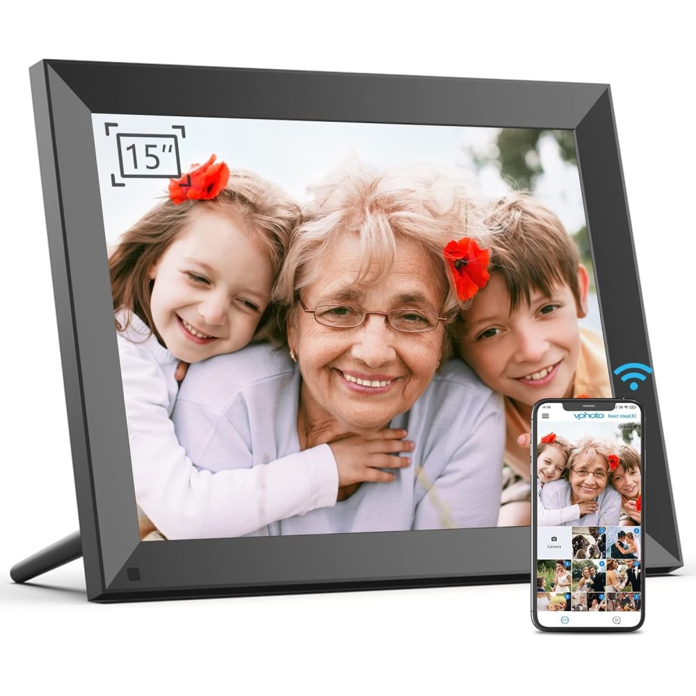 Digital Photo Frame BSimim, 32 GB, WiFi, 15 tolli