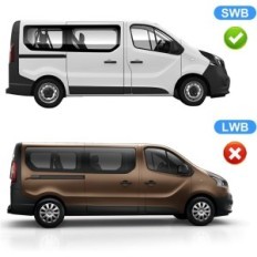 En uppsättning av 8 utbytbara sookoda skyddskåpa för Renault Trafic SWB