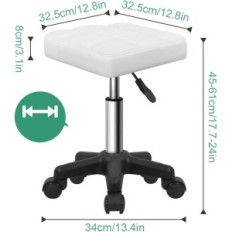 Sedia fuorwoo su ruote, bianco, 34 x 34 x 45 cm, usato