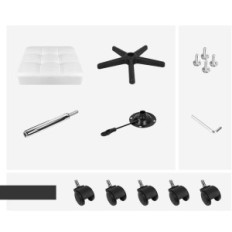 Kurwoo stol na kolesih, bela, 34 x 34 x 45 cm, uporabljena