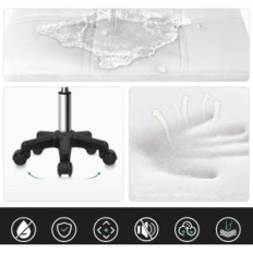 Furwoo stol på hjul, hvid, 34 x 34 x 45 cm, brugt