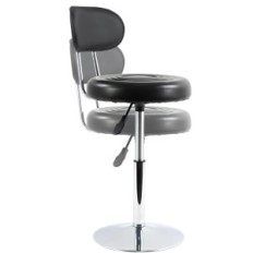 Schwenkstuhl Furwoo schwarzer ergonomischer Bürostuhl mit höhenverstellbar