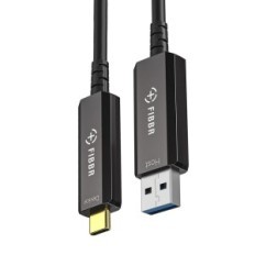 Cable óptico FIBBR USB3.2, 10GBPS USB A - USB C 15 M Cables de datos a alta velocidad