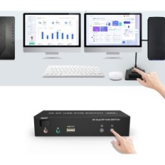 KVM Switch Ritaks 202BXL, 2 Skjermer, 4K, USB 2.0 Datamaskinbryter