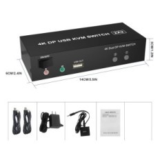 KVM switch ábra 202BXL, 2 monitorok, 4K, USB 2.0 számítógép kapcsoló