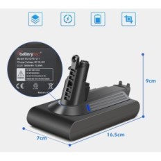 Batterij batterij voor Dyson DS-V11B, 18,5 x 11,3 x 9,2 cm