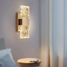Sconce SXTIGER Nordic Crystal Golden LED 3 barevné světlo moderní design