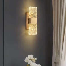 Sconce sxtigiger Nordic Crystal Golden LED 3 Farve Lys Moderne Design