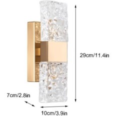 Sconce Sxtiger Nordic Crystal Golden LED 3 Barvna svetloba Modern Design