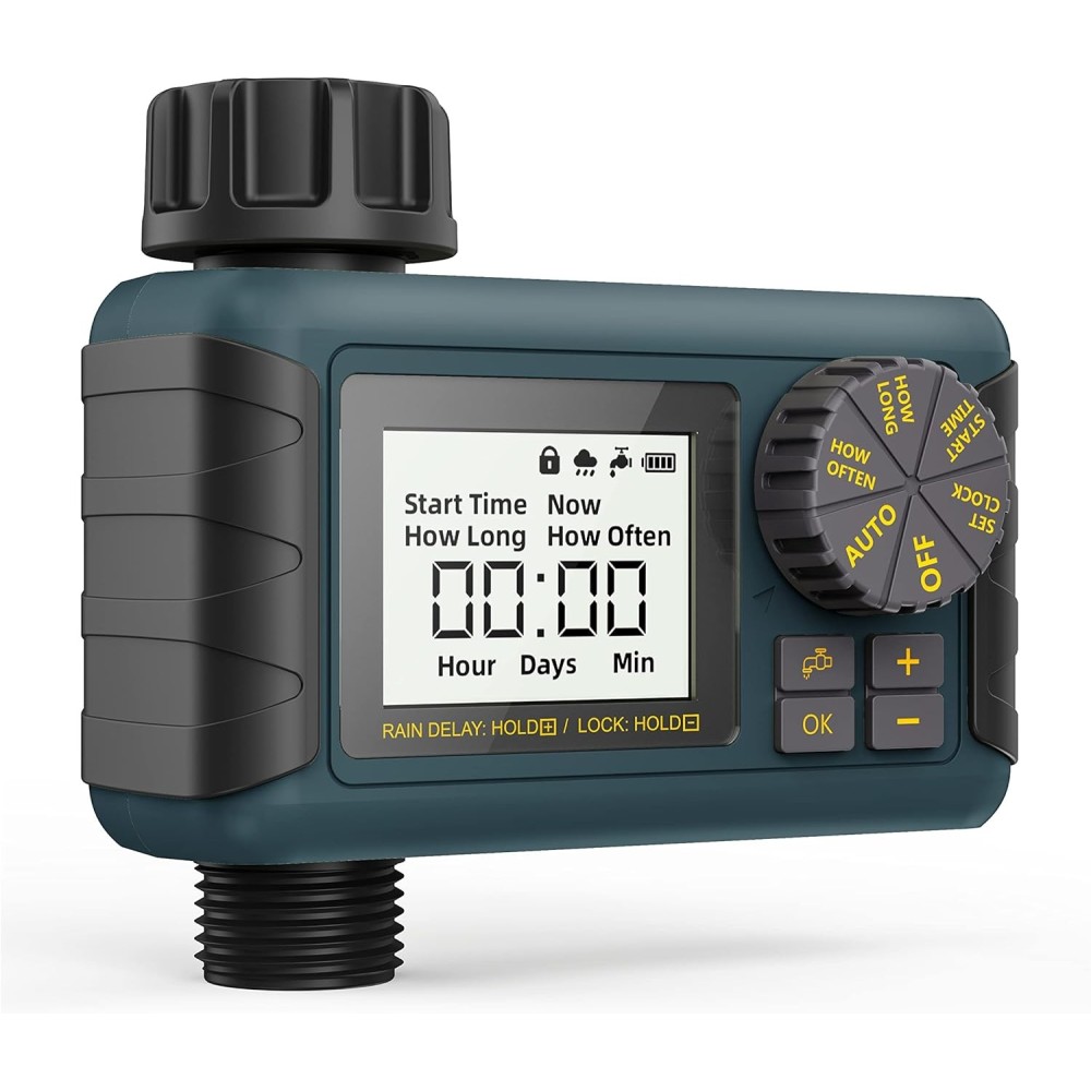 Temporizador de Sprinkler Diivoo usado com temporizador e frequência de irrigação