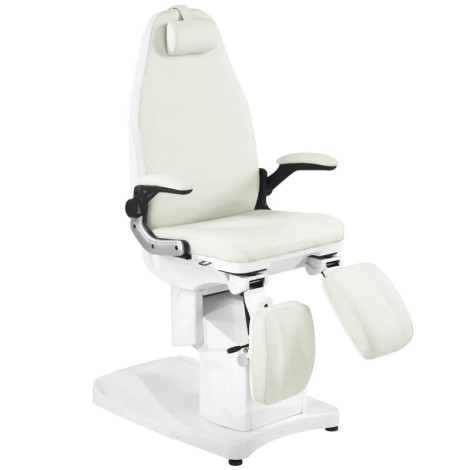 Fauteuil podologie électrique Azzurro 709a 3 moteurs blanc — vue de face