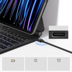 Case med Qwertz AppS2Car, Bluetooth-tastatur, til iPad Pro 12,9, (6., 5., 4.)