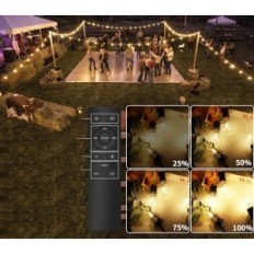 Yuucio LED String Lights, G40, 75 + 2 plastic bulbs, 45 meters, Used