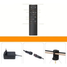 Yuucio LED stīgu gaismas, G40, 75 + 2 plastmasas spuldzes, 45 metru, lietoti