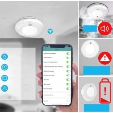 Smoke detector Safeliveo WiFi 3V Set of 3 fire sensors with notification on your phone and fast assembly